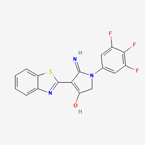 molecular formula C17H10F3N3OS B604902 4-(1,3-benzothiazol-2-yl)-5-imino-1-(3,4,5-trifluorophenyl)-2,5-dihydro-1H-pyrrol-3-ol CAS No. 1676052-33-7
