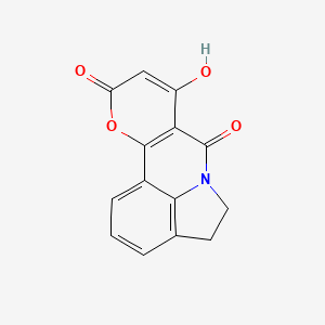 B604908 8-hydroxy-4,5-dihydro-7H,10H-pyrano[3,2-c]pyrrolo[3,2,1-ij]quinoline-7,10-dione CAS No. 128099-75-2