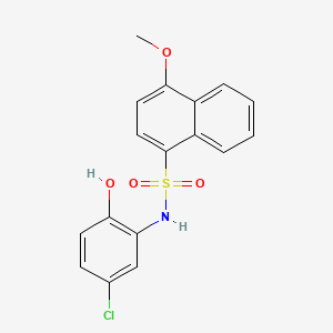 molecular formula C17H14ClNO4S B604911 N-(5-chloro-2-hydroxyphenyl)-4-methoxynaphthalene-1-sulfonamide CAS No. 1172349-44-8