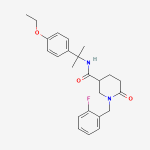 molecular formula C24H29FN2O3 B6049122 N-[2-(4-ethoxyphenyl)propan-2-yl]-1-[(2-fluorophenyl)methyl]-6-oxopiperidine-3-carboxamide 