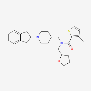 molecular formula C26H34N2O2S B6049171 N-[[1-(2,3-dihydro-1H-inden-2-yl)piperidin-4-yl]methyl]-3-methyl-N-(oxolan-2-ylmethyl)thiophene-2-carboxamide 