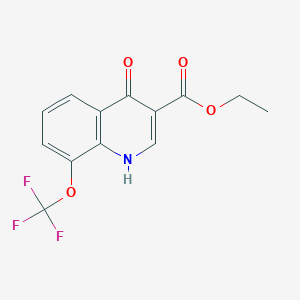 molecular formula C13H10F3NO4 B060492 Ethyl 4-hydroxy-8-(trifluoromethoxy)quinoline-3-carboxylate CAS No. 175278-35-0