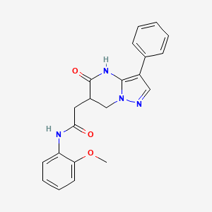 molecular formula C21H20N4O3 B6049218 N-(2-methoxyphenyl)-2-(5-oxo-3-phenyl-6,7-dihydro-4H-pyrazolo[1,5-a]pyrimidin-6-yl)acetamide 