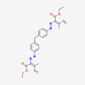 molecular formula C25H28N4O6 B6049283 ETHYL 2-{(Z)-2-[4-(4-{2-[(Z)-1-(ETHOXYCARBONYL)-2-OXOPROPYLIDENE]HYDRAZINO}BENZYL)PHENYL]HYDRAZONO}-3-OXOBUTANOATE 
