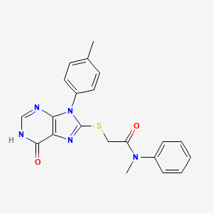 molecular formula C21H19N5O2S B6049298 N-methyl-2-{[9-(4-methylphenyl)-6-oxo-6,9-dihydro-1H-purin-8-yl]sulfanyl}-N-phenylacetamide 