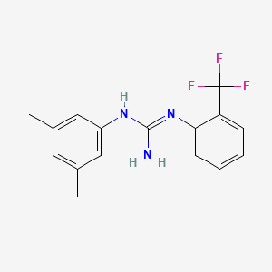 molecular formula C16H16F3N3 B604931 N-(3,5-二甲基苯基)-N'-[2-(三氟甲基)苯基]-胍 CAS No. 1430208-73-3
