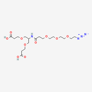 molecular formula C18H32N4O10 B604948 2-(Azido-PEG3-amido)-1,3-bis(carboxylethoxy)propane CAS No. 2086689-05-4