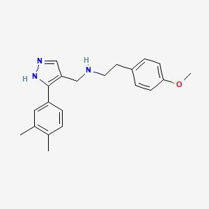 molecular formula C21H25N3O B6049564 N-[[5-(3,4-dimethylphenyl)-1H-pyrazol-4-yl]methyl]-2-(4-methoxyphenyl)ethanamine 