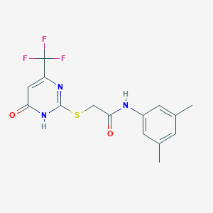 molecular formula C15H14F3N3O2S B6049579 N~1~-(3,5-DIMETHYLPHENYL)-2-{[4-HYDROXY-6-(TRIFLUOROMETHYL)-2-PYRIMIDINYL]SULFANYL}ACETAMIDE 