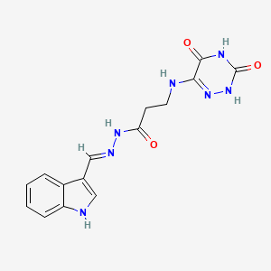molecular formula C15H15N7O3 B6049614 N'-[(3-Indolyl)methylene]-3-[(3,5-dioxo-2,3,4,5-tetrahydro-1,2,4-triazin-6-yl)amino]propanehydrazide 