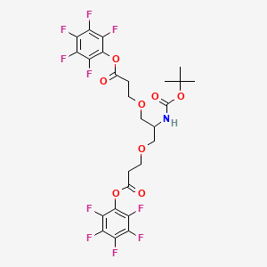 molecular formula C26H23F10NO8 B604965 2-(叔丁氧羰基氨基)-1,3-双(PFP-氧羰基乙氧基)丙烷 CAS No. 1807521-01-2