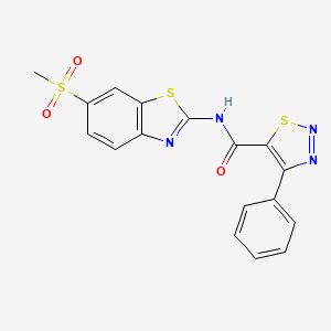molecular formula C17H12N4O3S3 B6049667 N-[(2Z)-6-(methylsulfonyl)-1,3-benzothiazol-2(3H)-ylidene]-4-phenyl-1,2,3-thiadiazole-5-carboxamide 