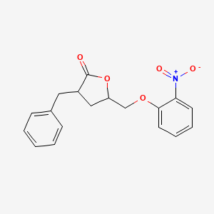 molecular formula C18H19NO6 B604973 3-Benzyl-5-[(2-nitrophenoxy)methyl]oxolan-2-one CAS No. 890405-51-3