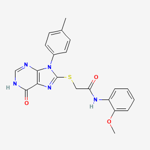 molecular formula C21H19N5O3S B6049787 N-(2-methoxyphenyl)-2-{[9-(4-methylphenyl)-6-oxo-6,9-dihydro-1H-purin-8-yl]sulfanyl}acetamide 