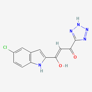 molecular formula C12H8ClN5O2 B604994 (Z)-3-(5-chloro-1H-indol-2-yl)-3-hydroxy-1-(2H-tetrazol-5-yl)prop-2-en-1-one CAS No. 900779-63-7