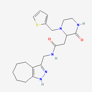 molecular formula C20H27N5O2S B6049964 N-(1,4,5,6,7,8-hexahydrocyclohepta[c]pyrazol-3-ylmethyl)-2-[3-oxo-1-(2-thienylmethyl)-2-piperazinyl]acetamide 