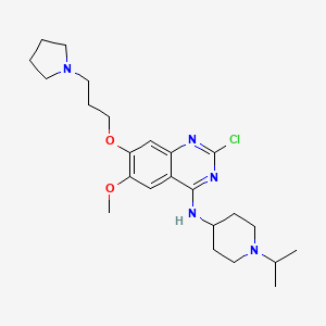 molecular formula C24H36ClN5O2 B605006 2-chloro-N-(1-isopropylpiperidin-4-yl)-6-methoxy-7-(3-(pyrrolidin-1-yl)propoxy)quinazolin-4-amine CAS No. 1350752-07-6