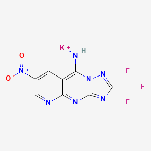 molecular formula C9H3F3KN7O2 B6050099 Potassium;[11-nitro-5-(trifluoromethyl)-2,4,6,7,13-pentazatricyclo[7.4.0.03,7]trideca-1,3,5,8,10,12-hexaen-8-yl]azanide 