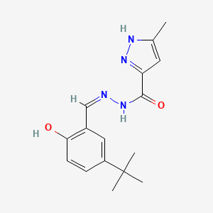 molecular formula C16H20N4O2 B6050108 N-[(Z)-(5-tert-butyl-2-hydroxyphenyl)methylideneamino]-5-methyl-1H-pyrazole-3-carboxamide 
