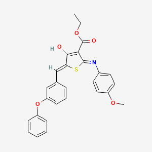 molecular formula C27H23NO5S B6050208 ethyl (5Z)-4-hydroxy-2-(4-methoxyphenyl)imino-5-[(3-phenoxyphenyl)methylidene]thiophene-3-carboxylate 