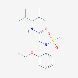 molecular formula C18H30N2O4S B6050367 N~2~-(2-ethoxyphenyl)-N~1~-(1-isopropyl-2-methylpropyl)-N~2~-(methylsulfonyl)glycinamide 