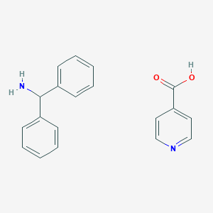 molecular formula C19H18N2O2 B060506 Benzenemethanamine, alpha-phenyl-, 4-pyridinecarboxylate CAS No. 171507-34-9