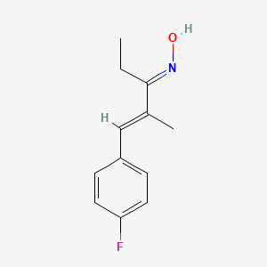 molecular formula C12H14FNO B605065 (1e,3e)-1-(4-Fluorophenyl)-2-methylpent-1-en-3-one oxime CAS No. 1170613-55-4