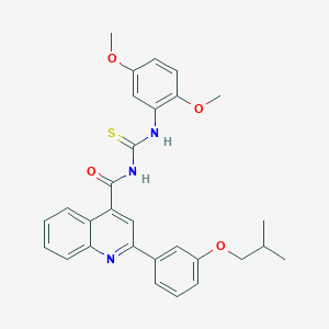 molecular formula C29H29N3O4S B6050673 N-(2,5-DIMETHOXYPHENYL)-N'-{[2-(3-ISOBUTOXYPHENYL)-4-QUINOLYL]CARBONYL}THIOUREA 