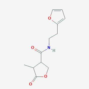 molecular formula C12H15NO4 B6050725 N-[2-(furan-2-yl)ethyl]-4-methyl-5-oxooxolane-3-carboxamide 