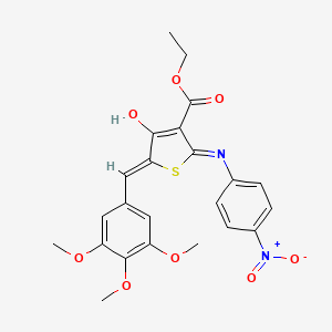 molecular formula C23H22N2O8S B6050734 ETHYL (5Z)-2-[(4-NITROPHENYL)AMINO]-4-OXO-5-[(3,4,5-TRIMETHOXYPHENYL)METHYLIDENE]-4,5-DIHYDROTHIOPHENE-3-CARBOXYLATE CAS No. 6061-03-6