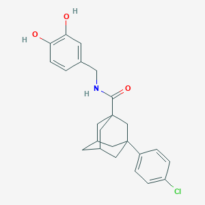 molecular formula C24H26ClNO3 B605087 3-(4-Chloro-phenyl)-adamantane-1-carboxylic acid 3,4-dihydroxy-benzylamide CAS No. 917236-13-6