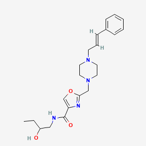 molecular formula C22H30N4O3 B6050873 N-(2-hydroxybutyl)-2-[[4-[(E)-3-phenylprop-2-enyl]piperazin-1-yl]methyl]-1,3-oxazole-4-carboxamide 