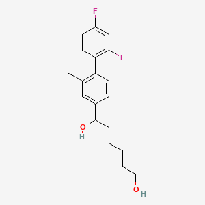 molecular formula C19H22F2O2 B605092 1,6-Hexanediol, 1-(2',4'-difluoro-2-methyl(1,1'-biphenyl)-4-yl)- CAS No. 1117772-52-7