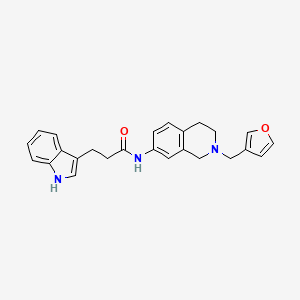 molecular formula C25H25N3O2 B6051044 N-[2-(furan-3-ylmethyl)-3,4-dihydro-1H-isoquinolin-7-yl]-3-(1H-indol-3-yl)propanamide 