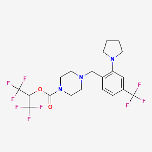 molecular formula C20H22F9N3O2 B605112 Elcubragistat CAS No. 1446817-84-0