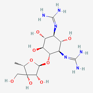 D-Streptamine, N,N'-bis(aminoiminomethyl)-4-O-(5-deoxy-3-C-(hydroxymethyl)-alpha-L-lyxofuranosyl)-