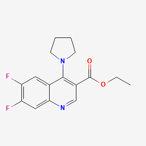 molecular formula C16H16F2N2O2 B6051201 ETHYL 6,7-DIFLUORO-4-(1-PYRROLIDINYL)-3-QUINOLINECARBOXYLATE 