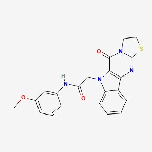 molecular formula C21H18N4O3S B6051377 N-(3-methoxyphenyl)-2-(10-oxo-14-thia-8,11,16-triazatetracyclo[7.7.0.02,7.011,15]hexadeca-1(9),2,4,6,15-pentaen-8-yl)acetamide 
