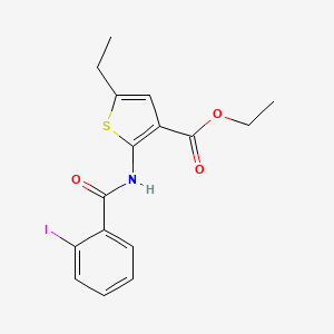 molecular formula C16H16INO3S B6051505 ethyl 5-ethyl-2-(2-iodobenzamido)thiophene-3-carboxylate 