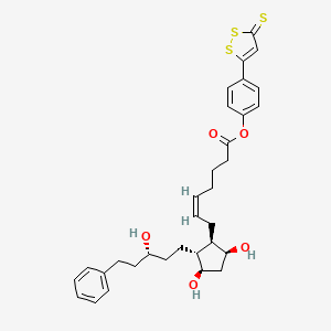 5-Heptenoic acid, 7-((1R,2R,3R,5S)-3,5-dihydroxy-2-((3R)-3-hydroxy-5-phenylpentyl)cyclopentyl)-, 4-(3-thioxo-3H-1,2-dithiol-5-yl)phenyl ester, (5Z)-