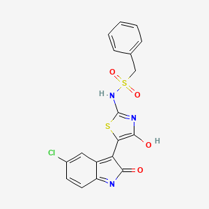 molecular formula C18H12ClN3O4S2 B6051703 N-[5-(5-chloro-2-oxoindol-3-yl)-4-hydroxy-1,3-thiazol-2-yl]-1-phenylmethanesulfonamide 