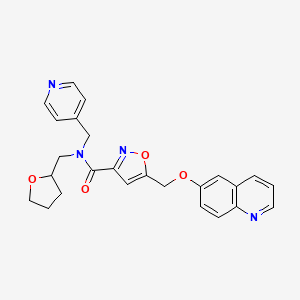 molecular formula C25H24N4O4 B6051819 N-(oxolan-2-ylmethyl)-N-(pyridin-4-ylmethyl)-5-(quinolin-6-yloxymethyl)-1,2-oxazole-3-carboxamide 
