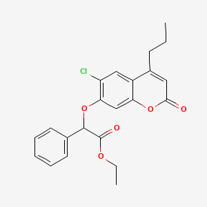 molecular formula C22H21ClO5 B6051884 ethyl 2-[(6-chloro-2-oxo-4-propyl-2H-chromen-7-yl)oxy]-2-phenylacetate 