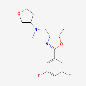 molecular formula C16H18F2N2O2 B6051926 N-[[2-(3,5-difluorophenyl)-5-methyl-1,3-oxazol-4-yl]methyl]-N-methyloxolan-3-amine 