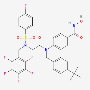 4-[(4-tert-butylphenyl)methyl-[2-[(4-fluorophenyl)sulfonyl-[(2,3,4,5,6-pentafluorophenyl)methyl]amino]acetyl]amino]-N-hydroxybenzamide