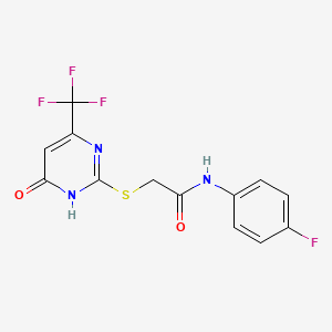 molecular formula C13H9F4N3O2S B6052015 N-(4-fluorophenyl)-2-{[4-hydroxy-6-(trifluoromethyl)pyrimidin-2-yl]sulfanyl}acetamide 