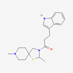 molecular formula C20H27N3OS B605206 1-(2,8-Dimethyl-1-thia-3,8-diazaspiro(4.5)dec-3-yl)-3-(1H-indol-3-yl)propan-1-one CAS No. 1235733-73-9