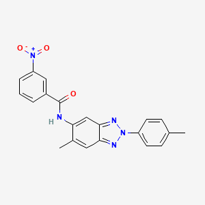 molecular formula C21H17N5O3 B6052073 N-[6-methyl-2-(4-methylphenyl)-2H-1,2,3-benzotriazol-5-yl]-3-nitrobenzamide 