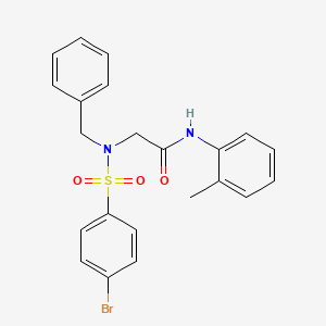 molecular formula C22H21BrN2O3S B6052141 N~2~-benzyl-N~2~-[(4-bromophenyl)sulfonyl]-N-(2-methylphenyl)glycinamide 