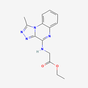 molecular formula C14H15N5O2 B6052264 ETHYL 2-({1-METHYL-[1,2,4]TRIAZOLO[4,3-A]QUINOXALIN-4-YL}AMINO)ACETATE 